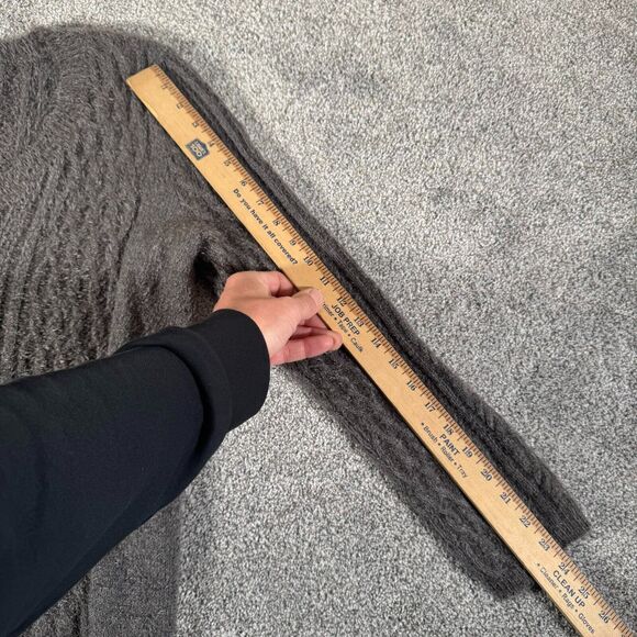 Chelsea28 Sweater Womens Large Cashmere Wool Blend Soft Fuzzy Cable Knit V-neck - Picture 7 of 10